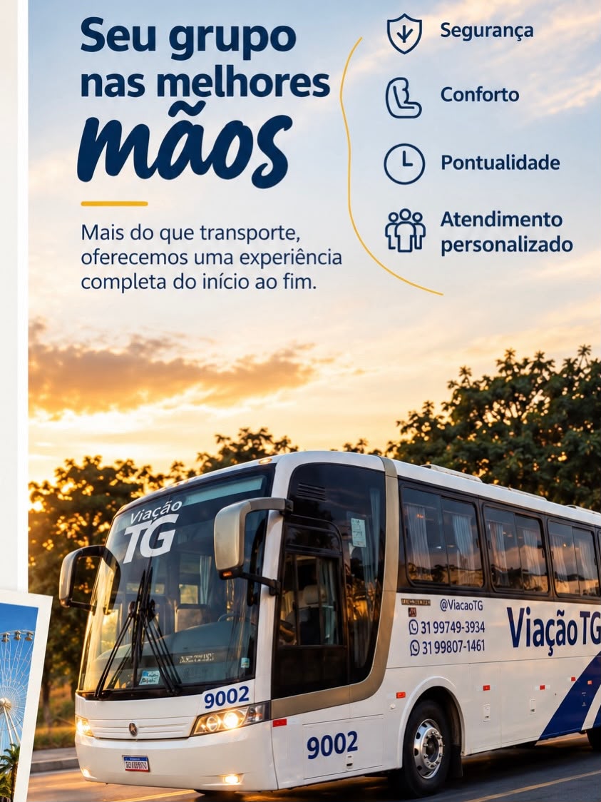 Arte oficial da Viação TG: seu grupo nas melhores mãos